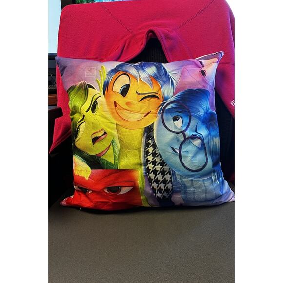 Set of 2 Disney Pixar Inside Out Emotions Plush Throw Pillow Covers Case 18"x18" - Picture 2 of 4